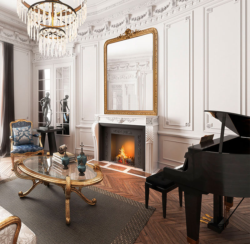Téléviseur miroir gamme salon modèle Haussmann - Hymage